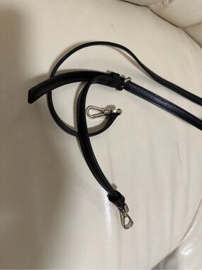 kate spade Black Leather Adjustable Crossbody Strap with Silver Hardware
